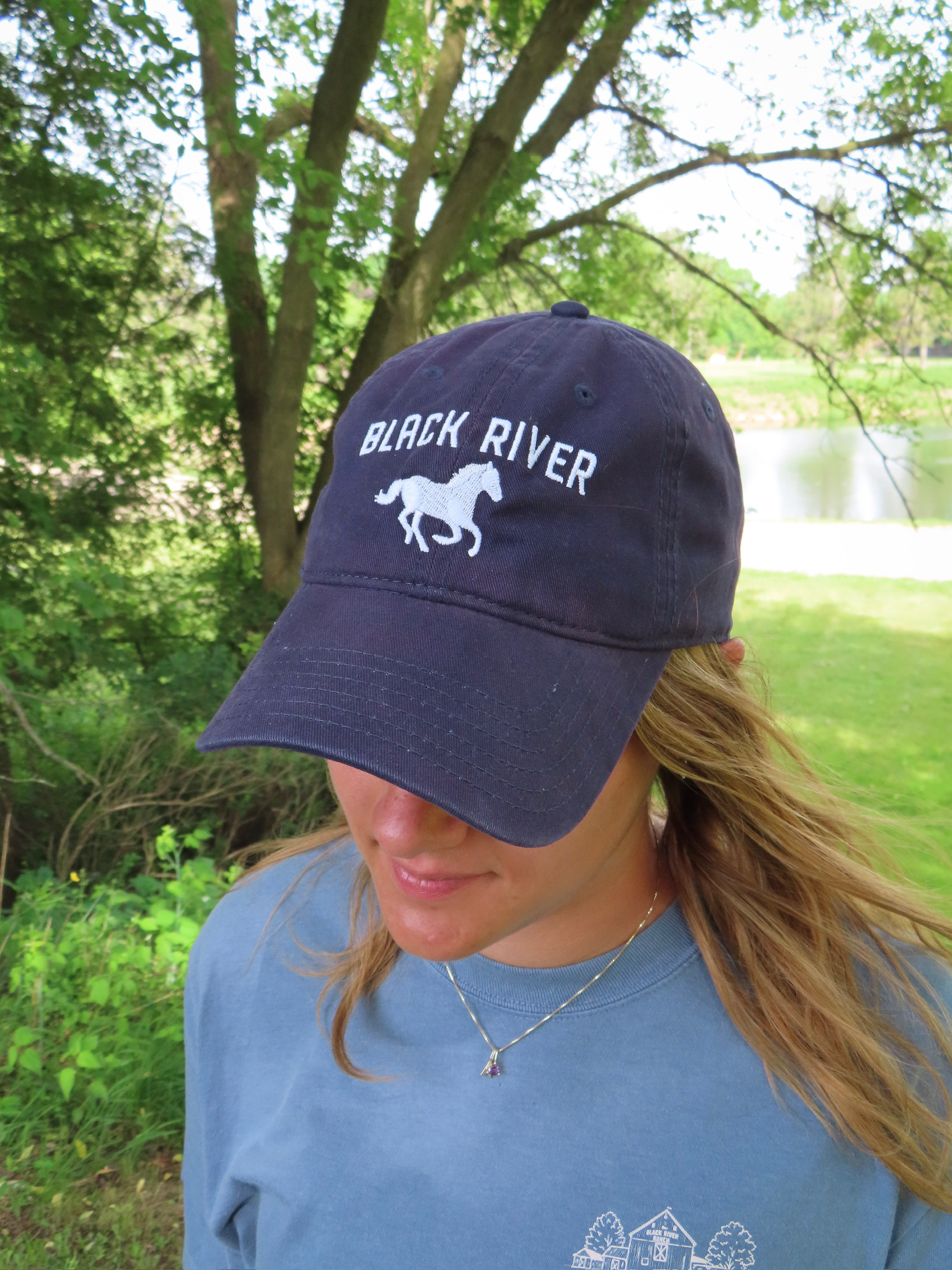Embroidered Hat - Navy