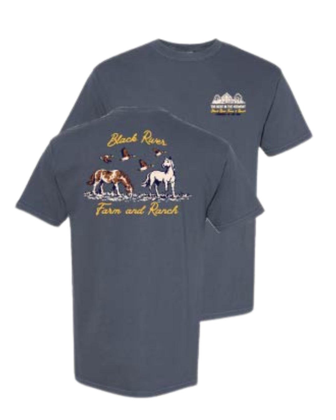 Horses & Ducks - Denim Blue